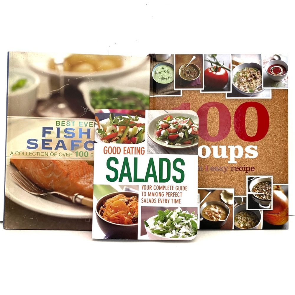 Cookbook bundle: 100 soups, Salads, Fish and Seafood